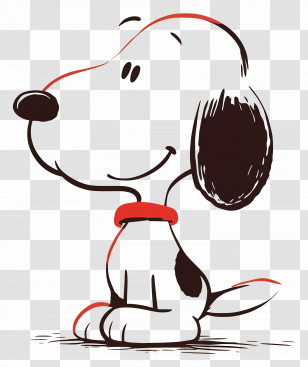 Snoopy - Cartoon Black And White Dog Illustration Transparent PNG
