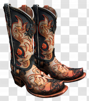 Western Boots - Ornate Cowboy Boots Transparent PNG