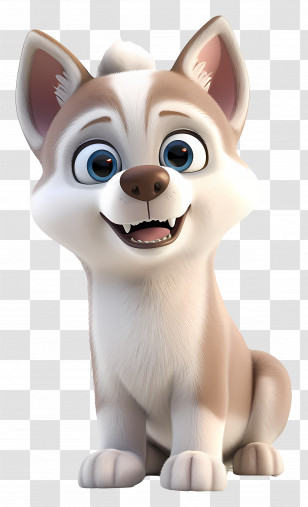 Husky Puppies - Cute Cartoon Dog With Big Eyes Transparent PNG