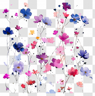 Flower Background - Watercolor Floral Pattern Transparent PNG