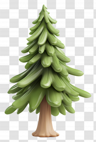 Cartoon Spruce Tree - Green Pine Tree Illustration Transparent PNG