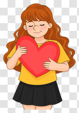 Woman Holding A Heart - Girl Holding A Heart With Love Transparent PNG