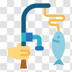 Fishing Hooks - Fishing Rod With Fish Transparent PNG