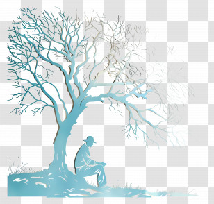 Old Man - Man Under Tree Transparent PNG