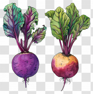 Beetroot - Purple And Yellow Beets Illustration Transparent PNG