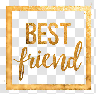 Best Friend - Gold Best Friend Frame Transparent PNG