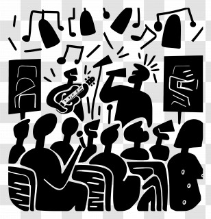 Summer - Black And White Concert Scene Transparent PNG