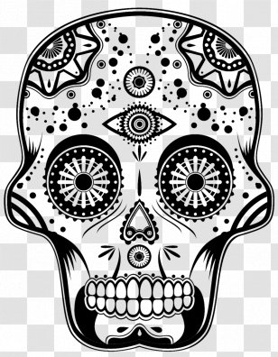 Calavera Day Of The Dead Drawing Death - Halloween - Skull Print Transparent PNG