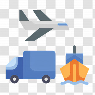 Logistics - Transport Vehicles: Plane, Truck, And Ship Transparent PNG