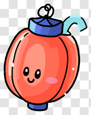 Cartoon Pumpkin - Cute Red Lantern With A Smile Transparent PNG