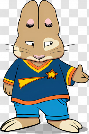 Max Ruby - Cartoon Rabbit In Star Sweater Transparent PNG