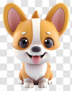 Corgi Puppy - Smiling Cartoon Corgi Dog Illustration Transparent PNG