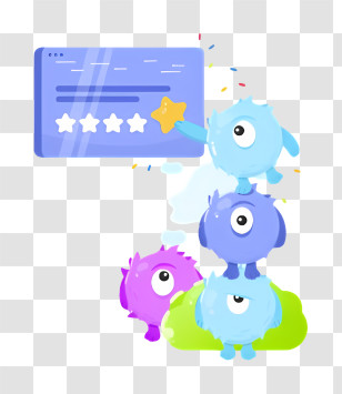 Cartoon Monsters - Colorful Monsters Giving A Rating Transparent PNG