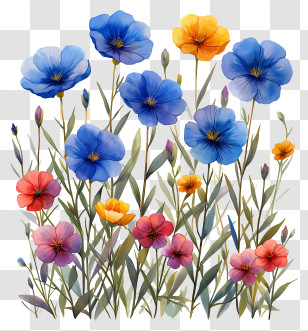 Floral Pattern Background - Bright And Colorful Flower Illustration Transparent PNG