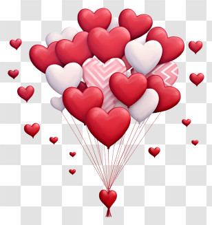Hand Drawn Valentine Gift Balloon - Heart-shaped Balloons For Love Transparent PNG