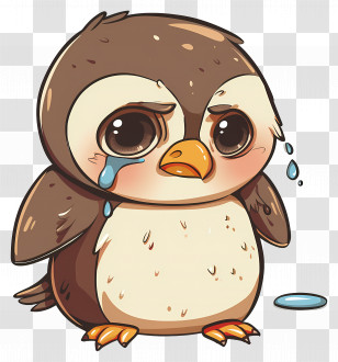 Penguin Crying - Sad Crying Penguin Illustration Transparent PNG