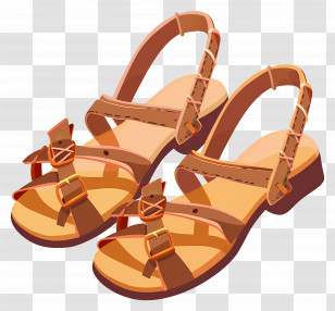 Gladiator Sandals - Stylish Brown Leather Sandals For Summer Transparent PNG