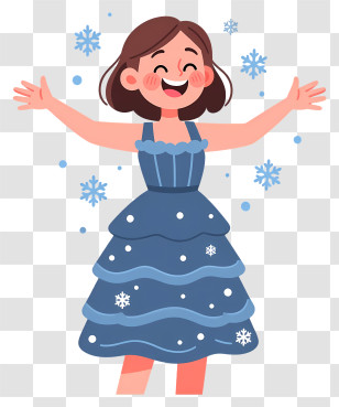 Patience St Pim - Happy Girl In Snow Dress Transparent PNG