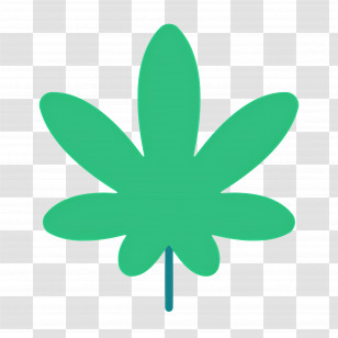 Cannabis Leaf - Simple Green Leaf Graphic Transparent PNG