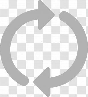 Curved Arrow - Black And White - Button Transparent PNG