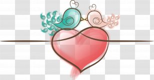 Bird Penguin Heart Clip Art - Watercolor - Vector Love Birds On Transparent PNG