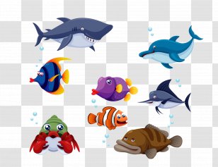 Fish Cartoon Clip Art - Organism Transparent PNG