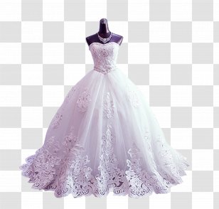 Dress Ball Gown Train Wedding Bride - Lilac - Model Transparent PNG
