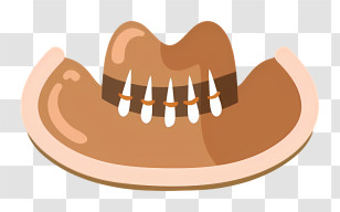 Human Tooth - Brown Cowboy Hat Illustration Transparent PNG