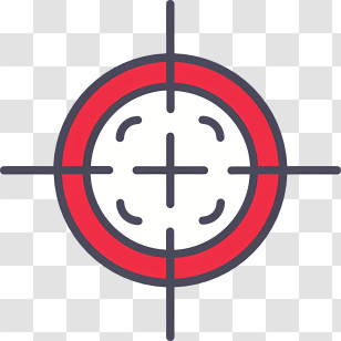 Crosshair Icon - Red And White Bullseye Target Symbol Transparent PNG