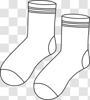 Dress Socks Black And White Clothing Clip Art - Cartoon - Cliparts Transparent PNG