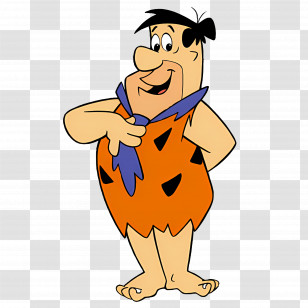 Flintstones - Cartoon Cave Man In Orange Outfit Transparent PNG