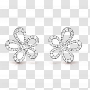 Earring Van Cleef & Arpels Gold Jewellery Diamond - Platinum Transparent PNG