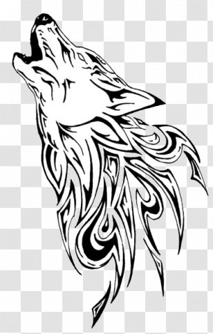 Tattoo Gray Wolf Flash Stencil Pattern - Vertebrate Transparent PNG