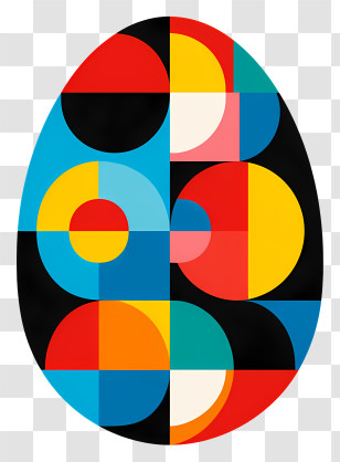 Colorful Egg - Colorful Geometric Egg Transparent PNG