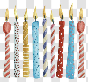 Candles - Colorful Birthday Candles With Flames Transparent PNG