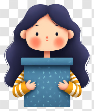 Girl Holding Gift Box - Girl Holding Gift Box Transparent PNG