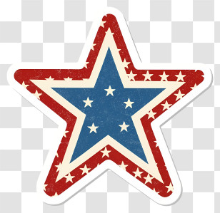 Cartoon - Patriotic Star With American Flag Design Transparent PNG