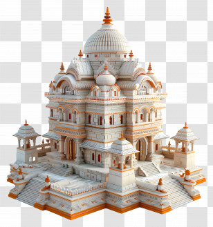 Indian Temple - Detailed Ornate Temple Miniature Illustration Transparent PNG