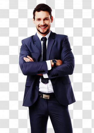 Suit Clothing Blazer Formal Wear Blue - Outerwear - Whitecollar Worker Standing Transparent PNG