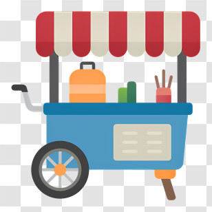 Food Cart Icon - Bright Food Cart Illustration Transparent PNG