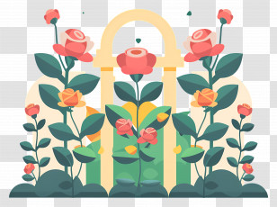 Rose Garden - Rose Garden Illustration Transparent PNG