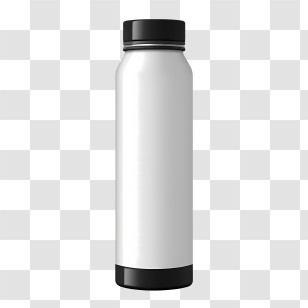 Water Bottle - White And Black Thermos Bottle Transparent PNG