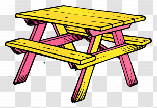 Picnic Table - Colorful Picnic Table Transparent PNG