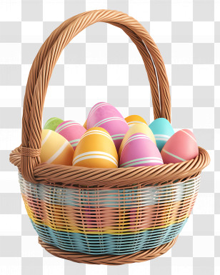 Custom Easter Basket - Easter Egg Basket For Holiday Celebration Transparent PNG