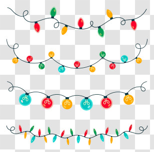 Lights - Colorful Decorative String Lights Transparent PNG