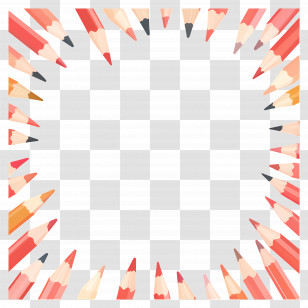 Pencils Frame - Colorful Pencils Border For Creative Designs Transparent PNG