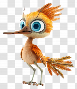 Road Runner - Funny Cartoon Bird With Big Eyes Transparent PNG