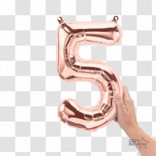 Mylar Balloon Gold Number Party - Quantity Transparent PNG