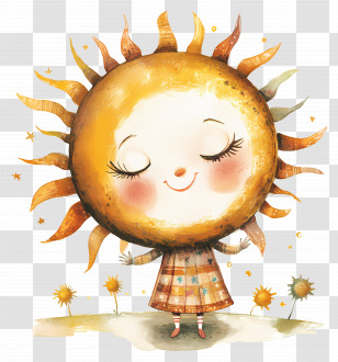 September Equinox - Cute Sun Character Illustration Transparent PNG