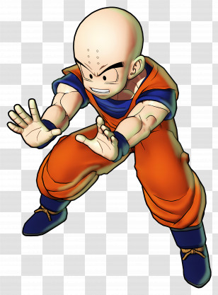 Krillin - Bald Martial Artist Character In Orange Uniform Transparent PNG